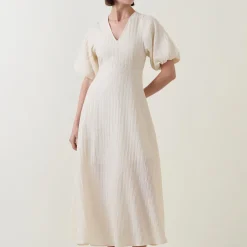 Maddie Puff-Sleeve Flared Dress