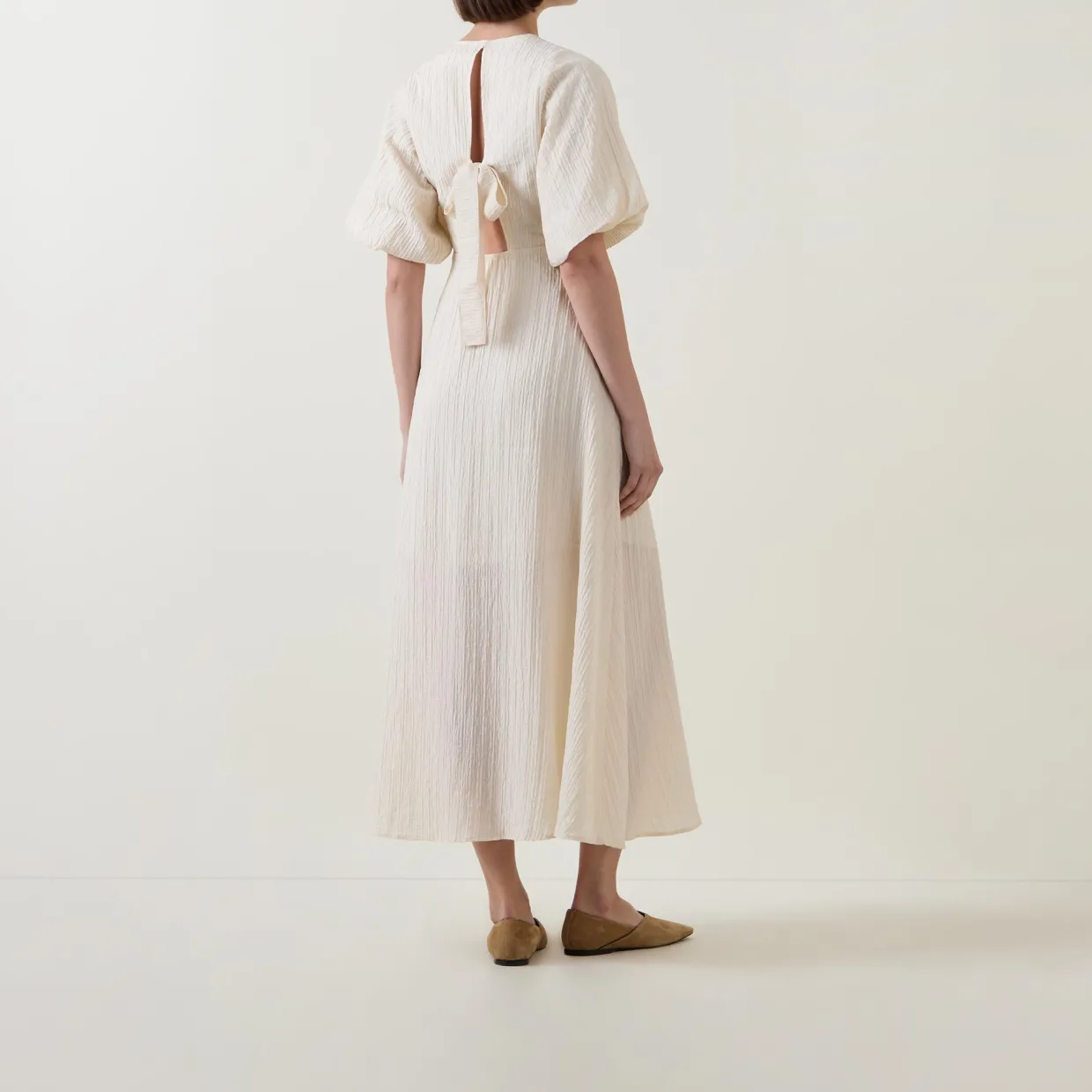 Maddie Puff-Sleeve Flared Dress