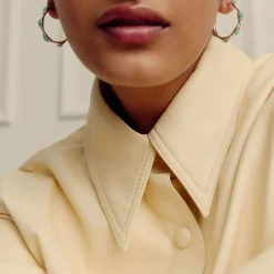 Magma Gemstone Medium Hoops