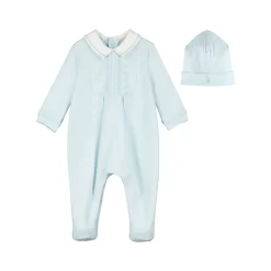 Malcolm Embroidered Babygrow & Hat Two-Piece Set