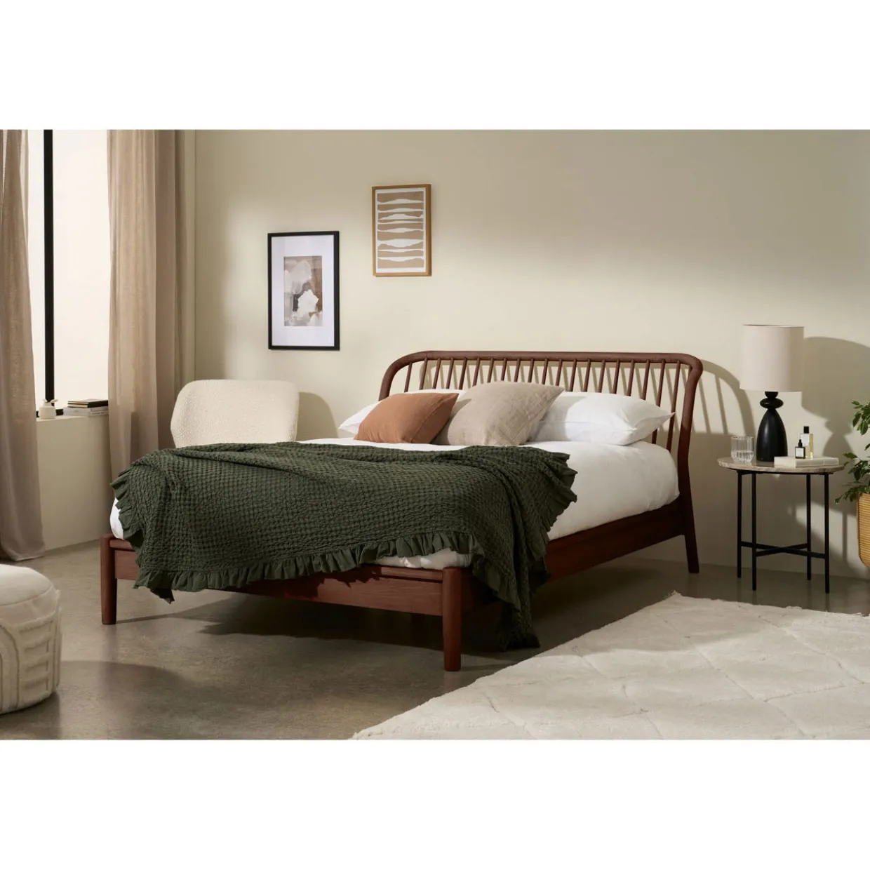 Malmo Natural Walnut Bed Frame