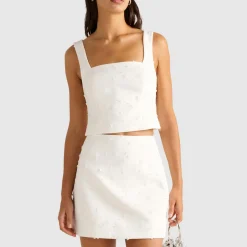 Margot Embellished Cropped Top