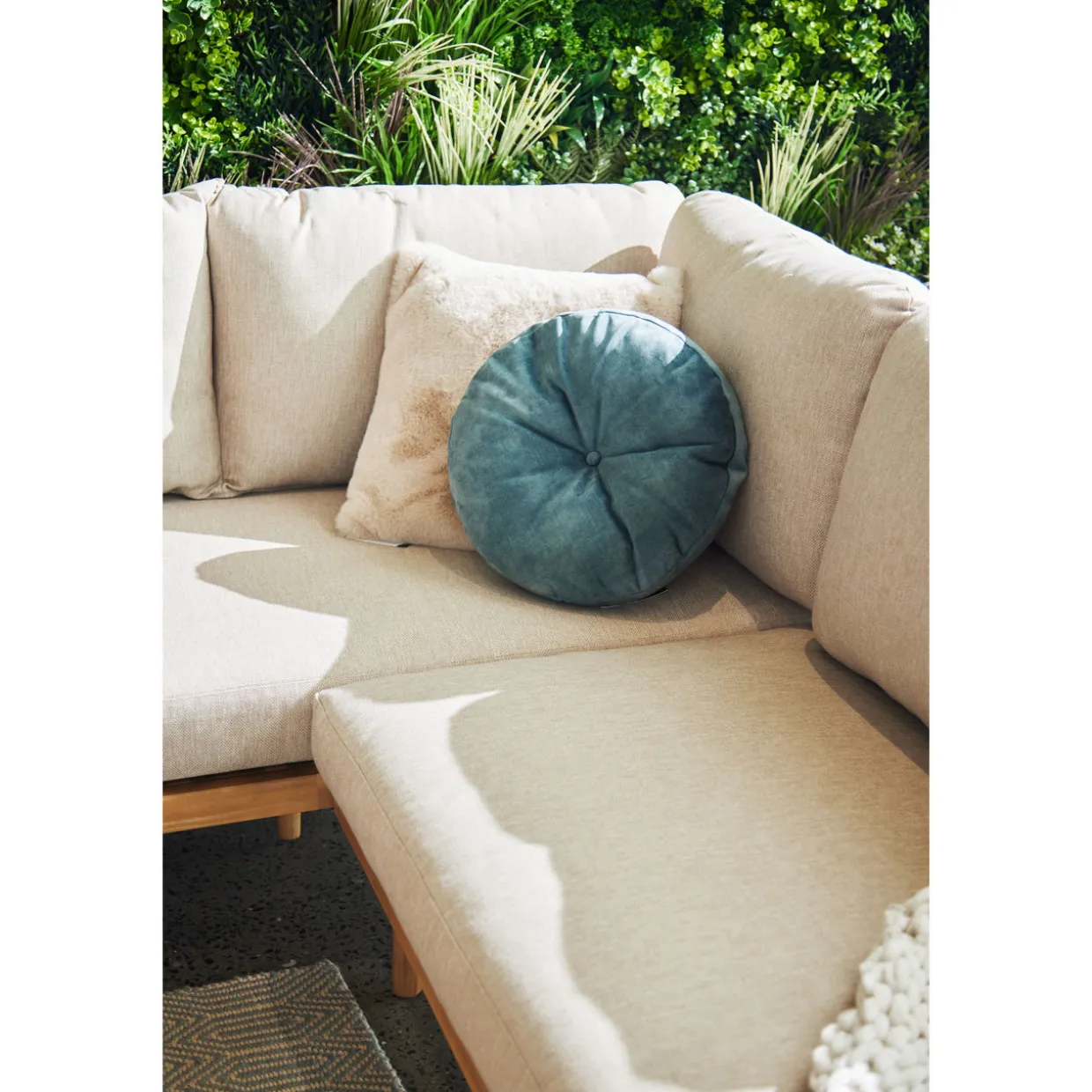 Maui 3-Piece Garden Lounge Set Stone Sand Olive Green
