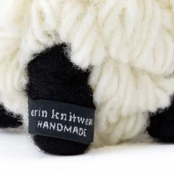 Medium Knitted Sheep with Green Flat Cap