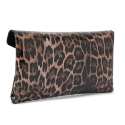 Megan Leopard Print Envelope Clutch