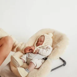 Merino Sheepskin Baby Booties Milk