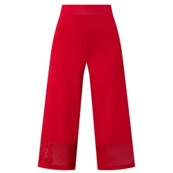 Mesh Panel Wide Leg Cropped Trousers