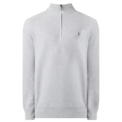 Mesh-Knit Quarter-Zip Sweater