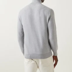 Mesh-Knit Quarter-Zip Sweater