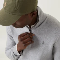 Mesh-Knit Quarter-Zip Sweater
