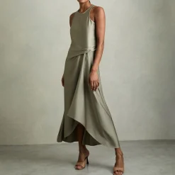 Micah Draped Tuck Flared Dress