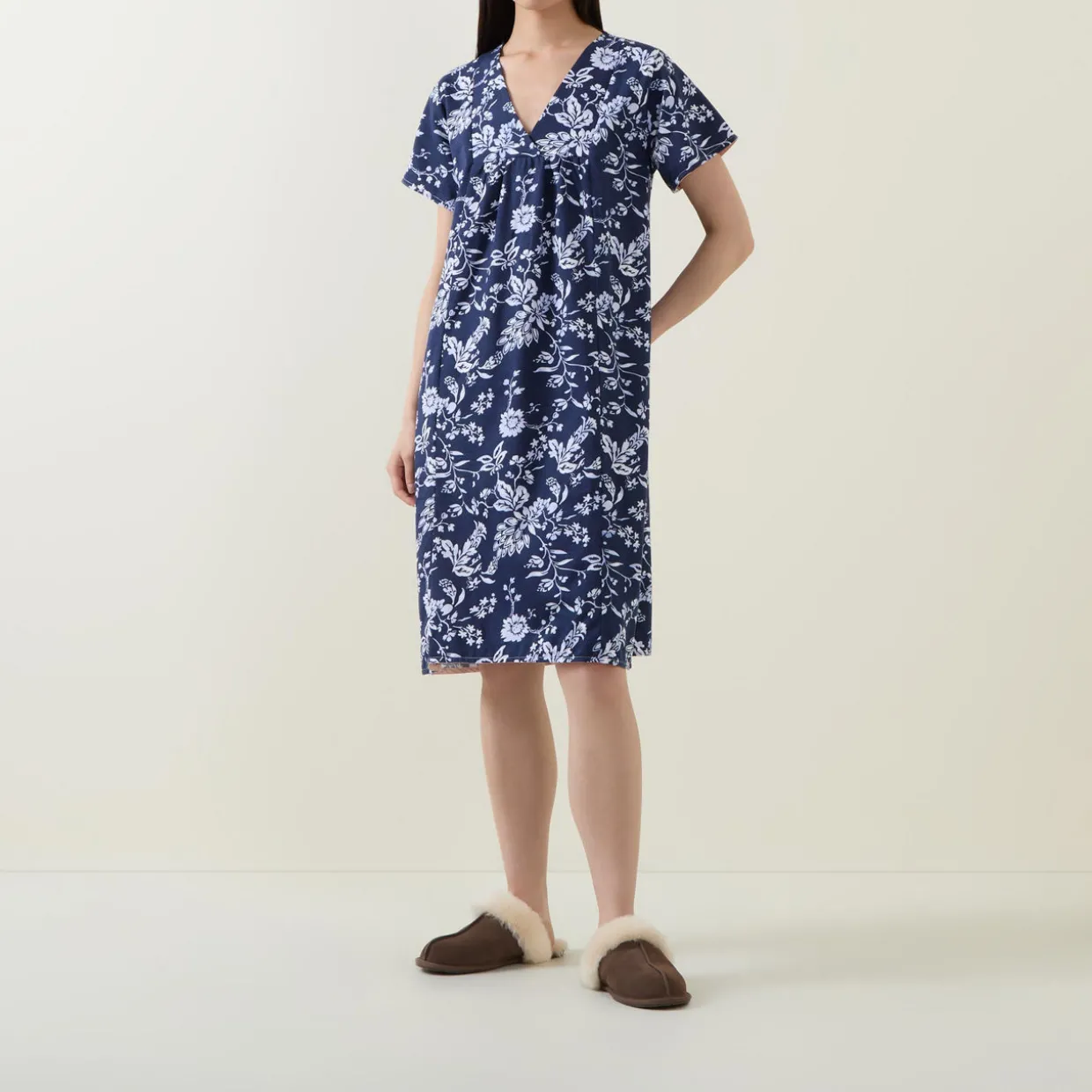 Midnight Fern Fleece Night Dress