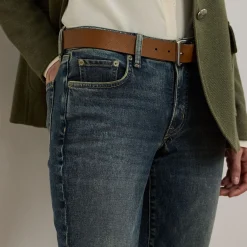 Mid-Rise Ankle Length Straight Leg Jeans