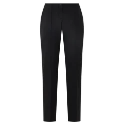 Mid-Rise Pleated Straight Leg Trousers