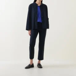 Mid-Rise Straight Leg Cropped Trousers