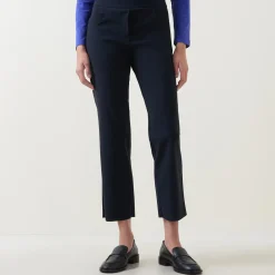 Mid-Rise Straight Leg Cropped Trousers