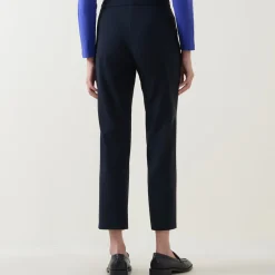 Mid-Rise Straight Leg Cropped Trousers