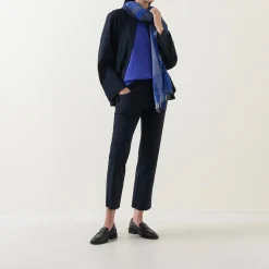 Mid-Rise Straight Leg Cropped Trousers