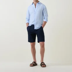 Mid-Rise Straight Leg Shorts