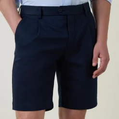 Mid-Rise Straight Leg Shorts