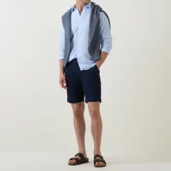 Mid-Rise Straight Leg Shorts
