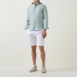 Mid-Rise Straight Leg Shorts