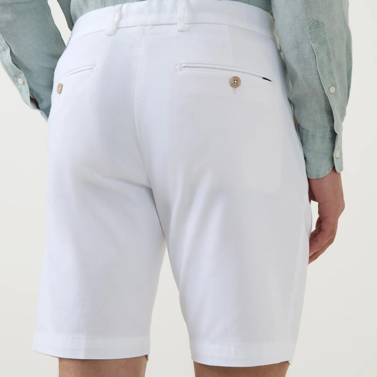 Mid-Rise Straight Leg Shorts