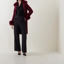 Mid-Rise Wide Leg Trousers