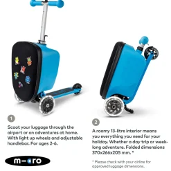 Mini Micro LED Foldable Luggage Scooter