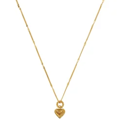 Mini Ridge Heart Charm Pendant Necklace
