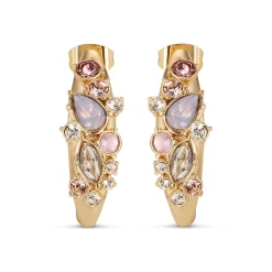 Mixed Stone Hoop Earrings