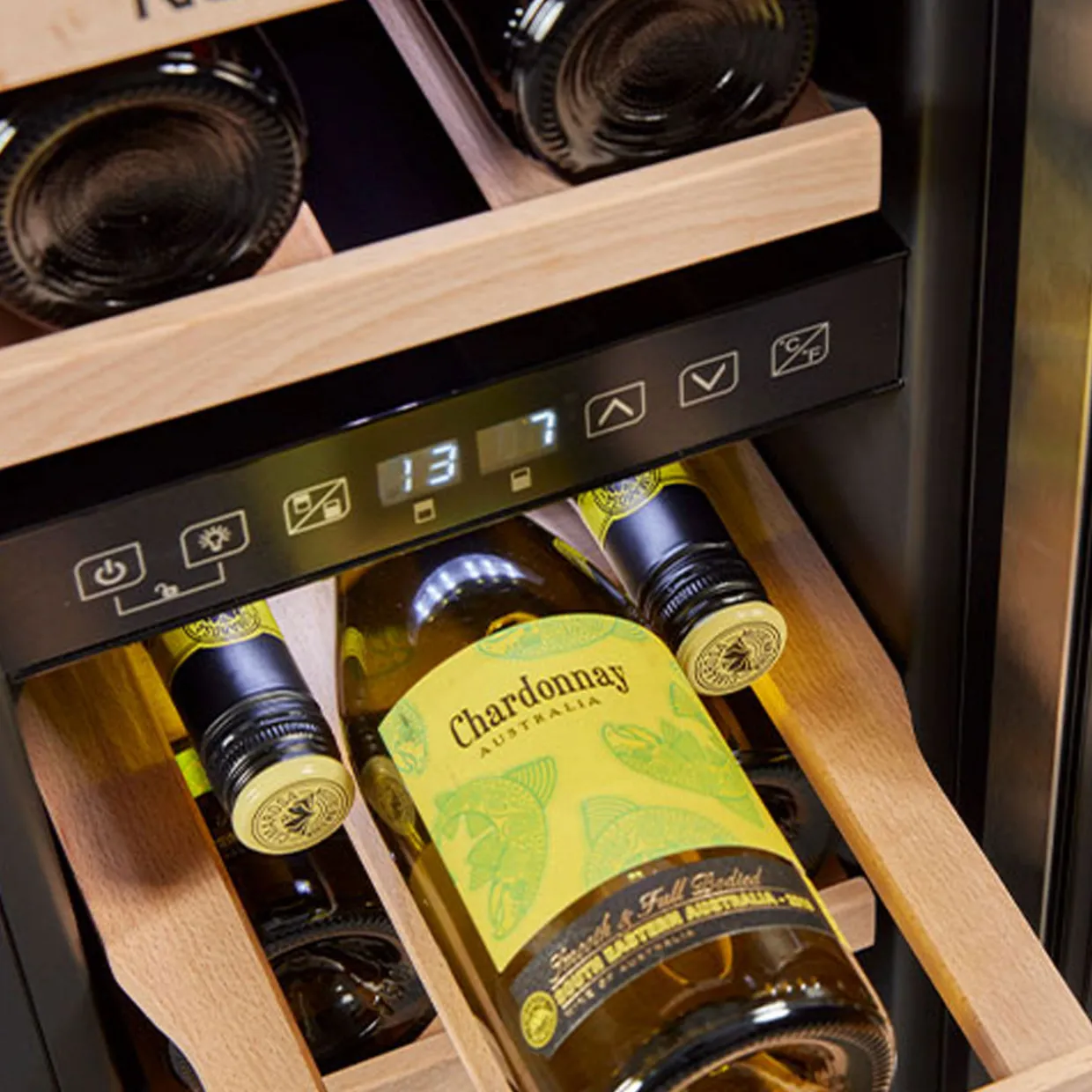 300mm Built In Wine Cooler Dual Zone 17 Bottles