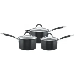 Momentum Hard Anodised 3-Piece Saucepan Set