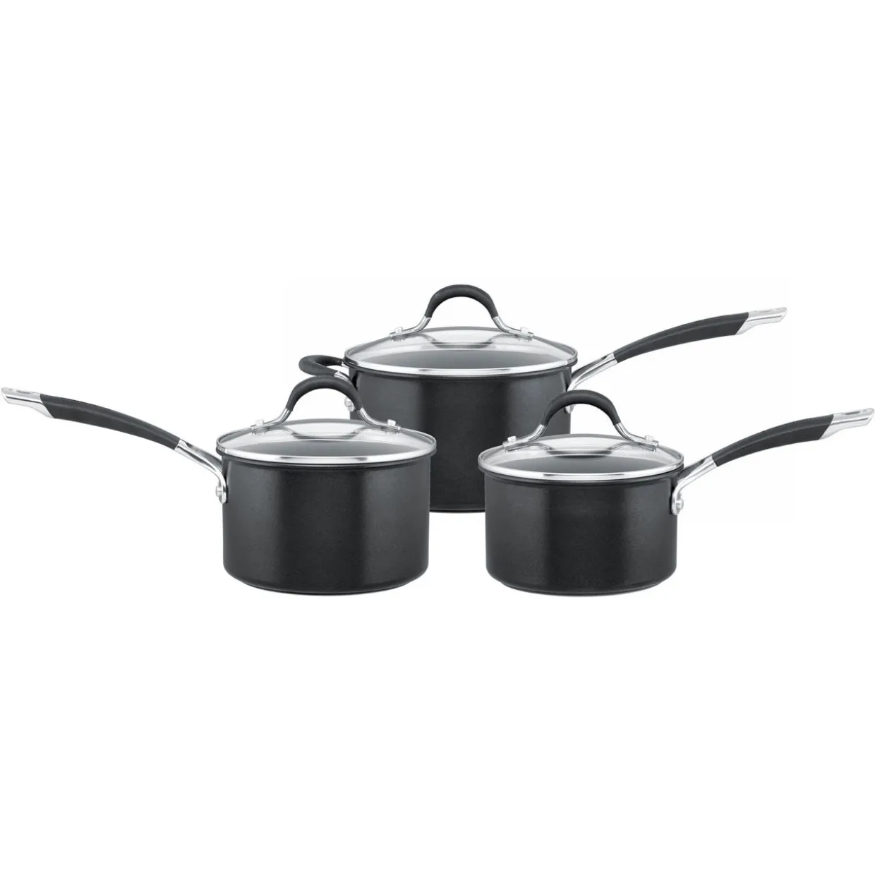 Momentum Hard Anodised 3-Piece Saucepan Set