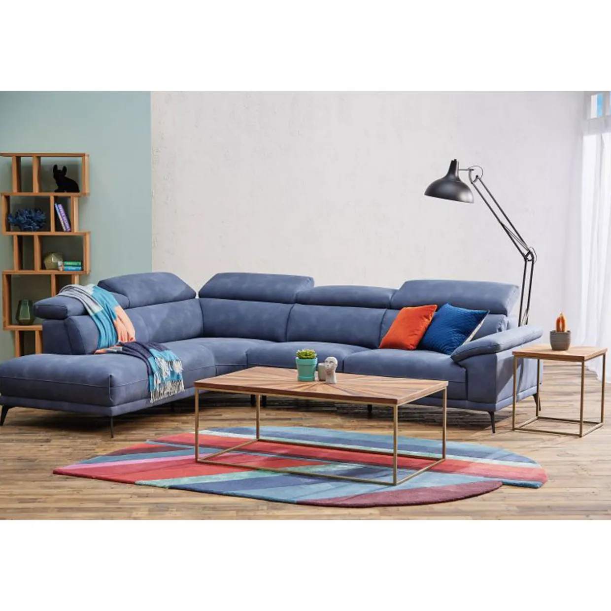 Montero 5-Seater RHF Corner Sofa Navy