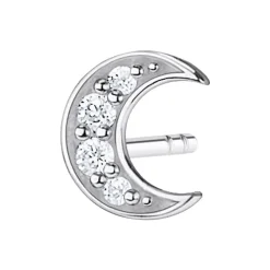 Moon Pavé Single Stud Earring