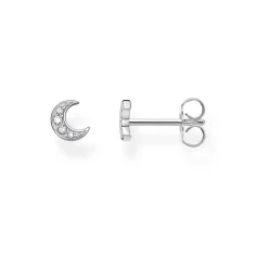 Moon Pavé Single Stud Earring