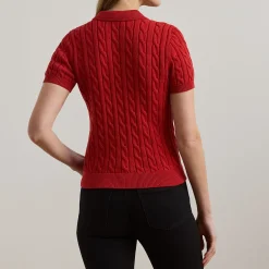 Natrissa Cable Knit Polo Shirt