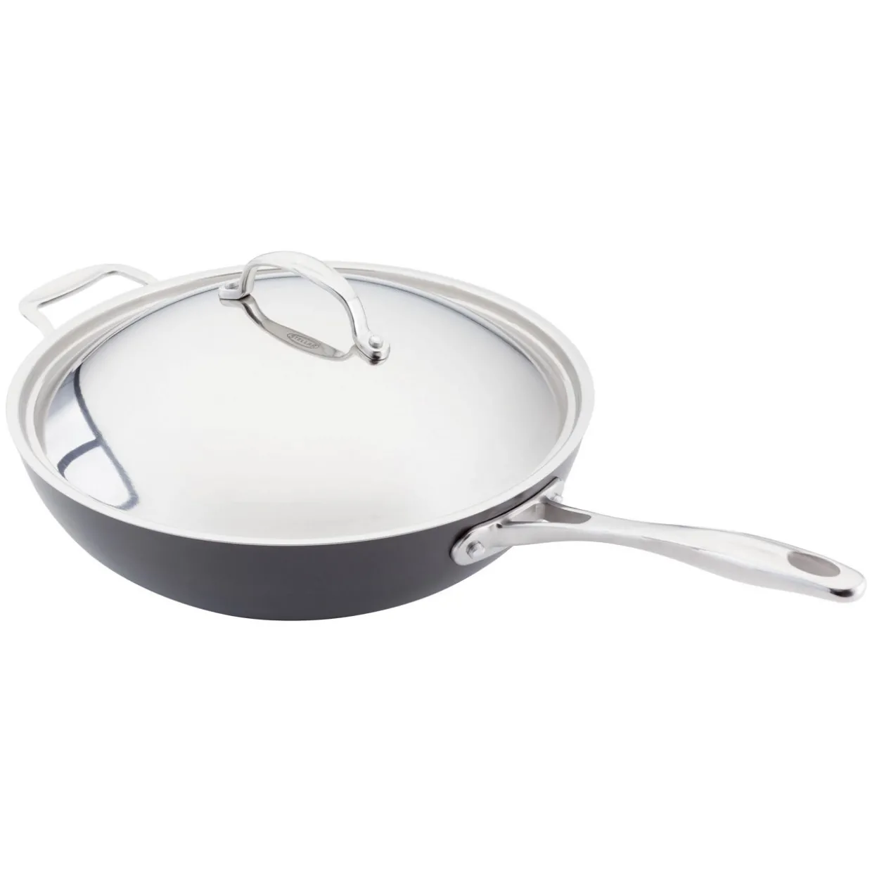 Non-Stick Hard Anodised Wok & Lid 30cm
