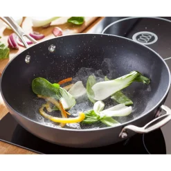 Non-Stick Hard Anodised Wok & Lid 30cm