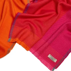 Orange & Pink Merino Wool Scarf