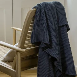 Oslo Knitted Throw Denim