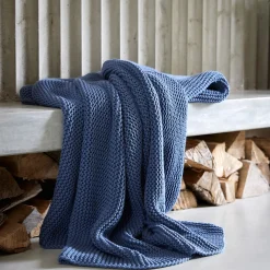 Oslo Knitted Throw Denim