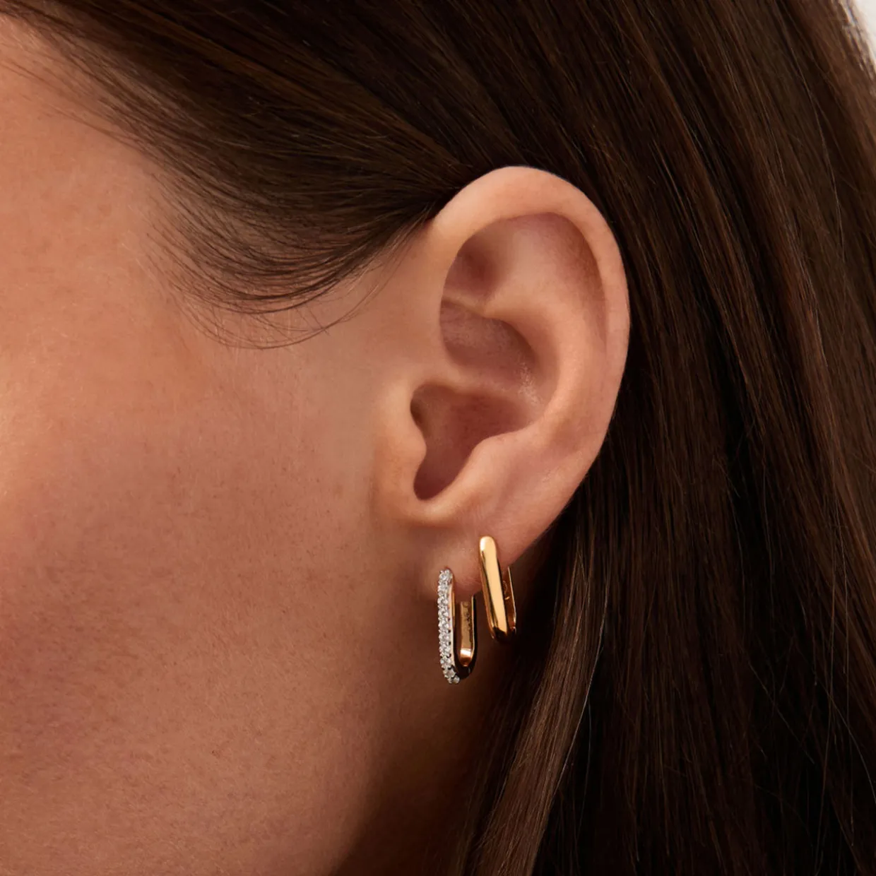 Ovate Huggie Earrings