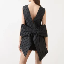 Oversized Bow Mini Shift Dress