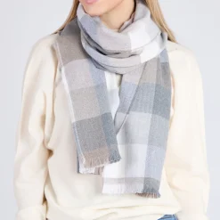 Oxford Block Check Extra Fine Scarf