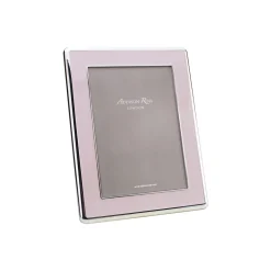 Pale Pink Enamel & Silver Curve Frame 5x7