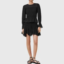 Pamela Shirred Handkerchief Mini Skirt