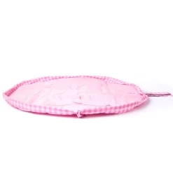 Parachute Drawstring Flat Lay Makeup Bag - Pink Gingham