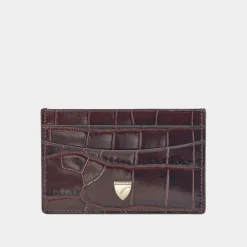 Patent-Croc Leather Cardholder